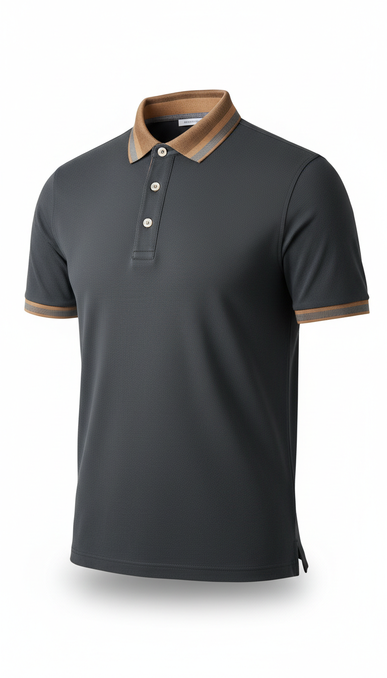 Sandstone-accented premium men's polo