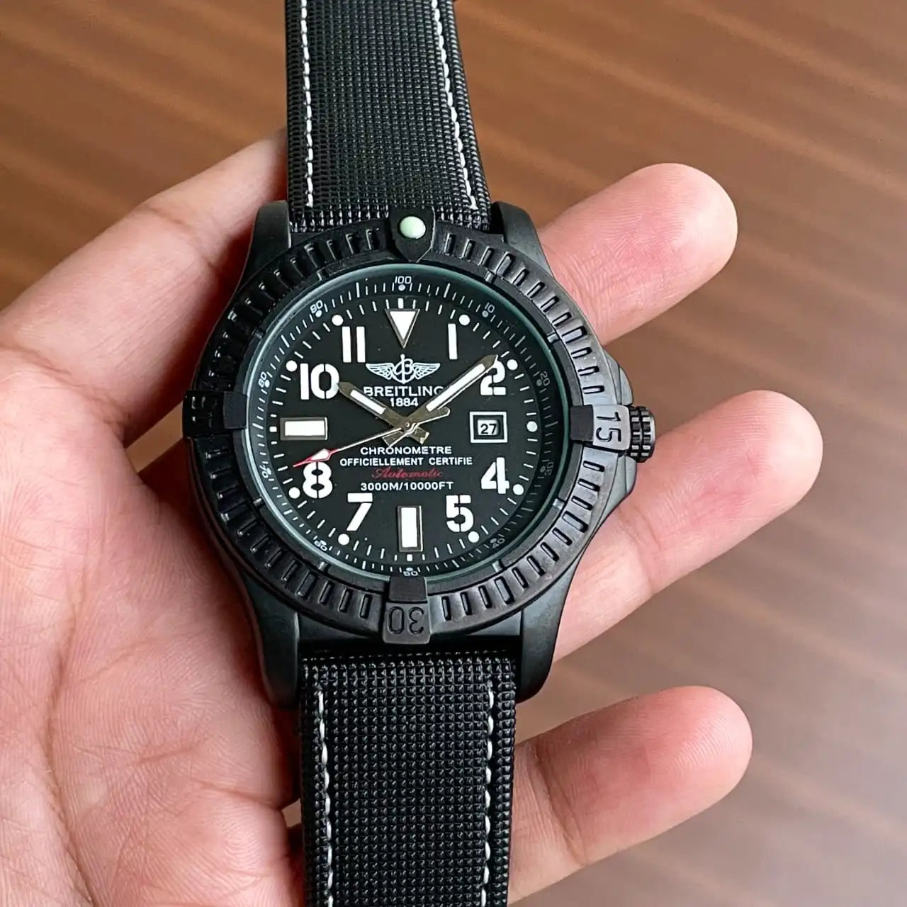 Breitling blue wrist watch for men