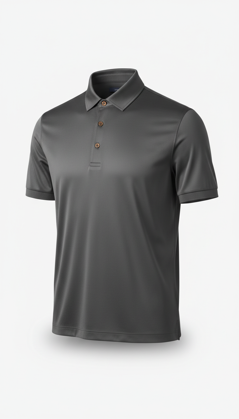 Graphite silk-blend tailored polo